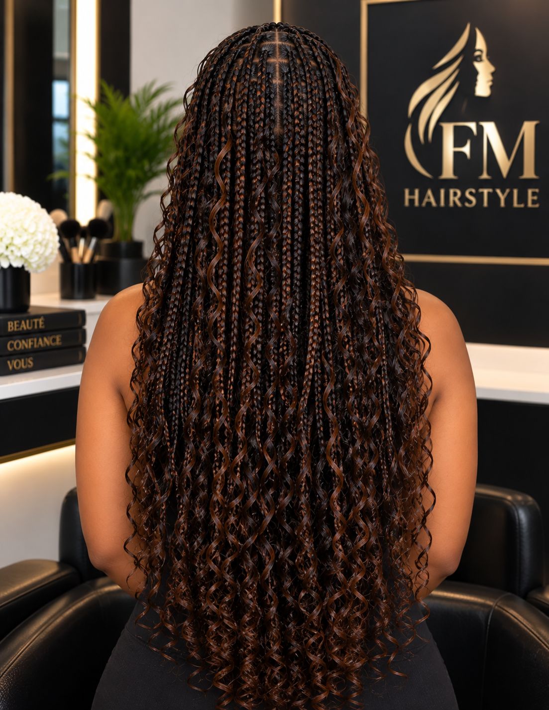 Boho Knotless Braids - Back view