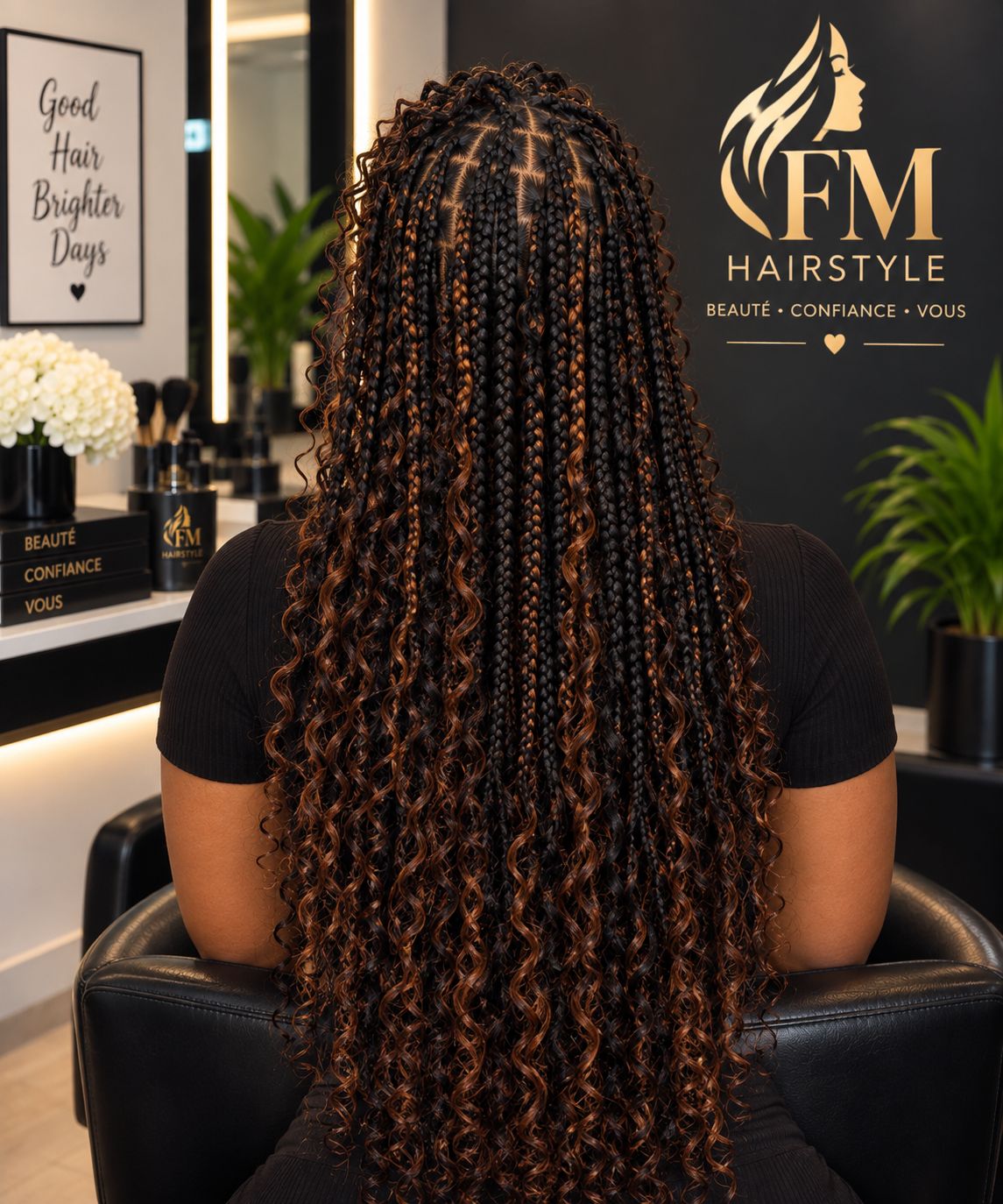 Boho Knotless Braids - Back view