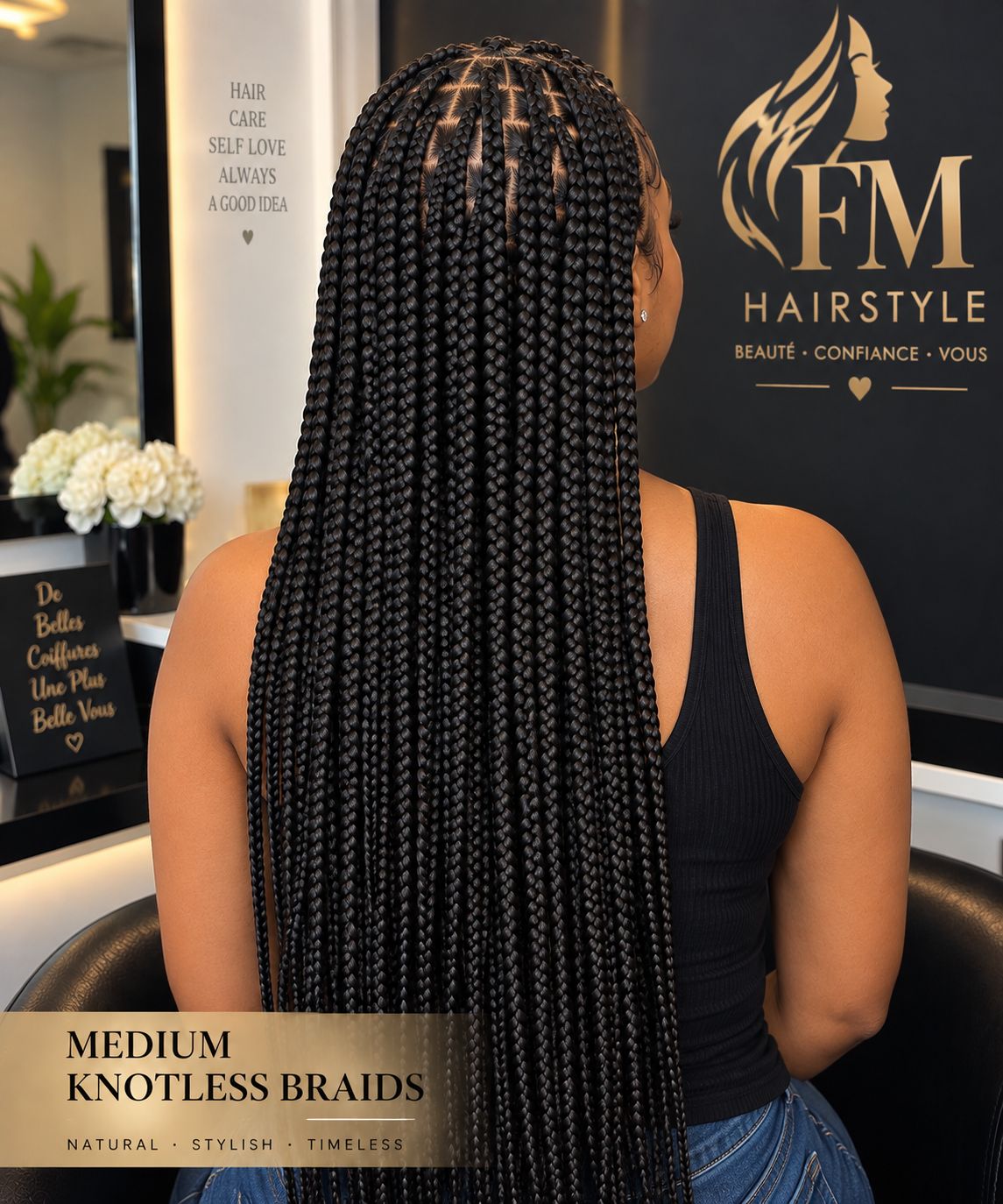 Knotless Braids - Back view