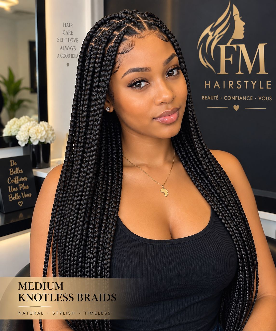 Knotless Braids - Front view
